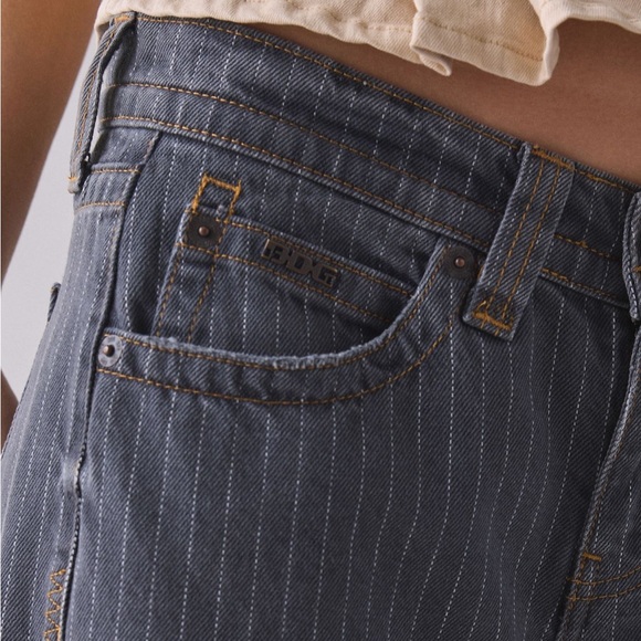 Urban Outfitters Charcoal Pinstripe Wide Leg Jeans - Picture 5 of 5